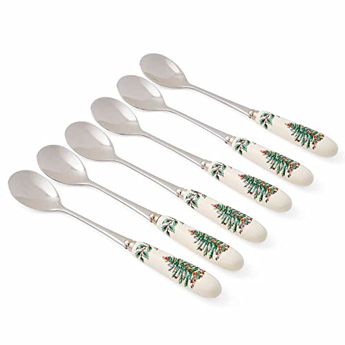 Set of 6 Stainless Steel Teaspoons with Porcelain Handles F21275
