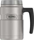 16 Oz Vacuum Insulated Desk Mug, Matte Stainless Steel L734504