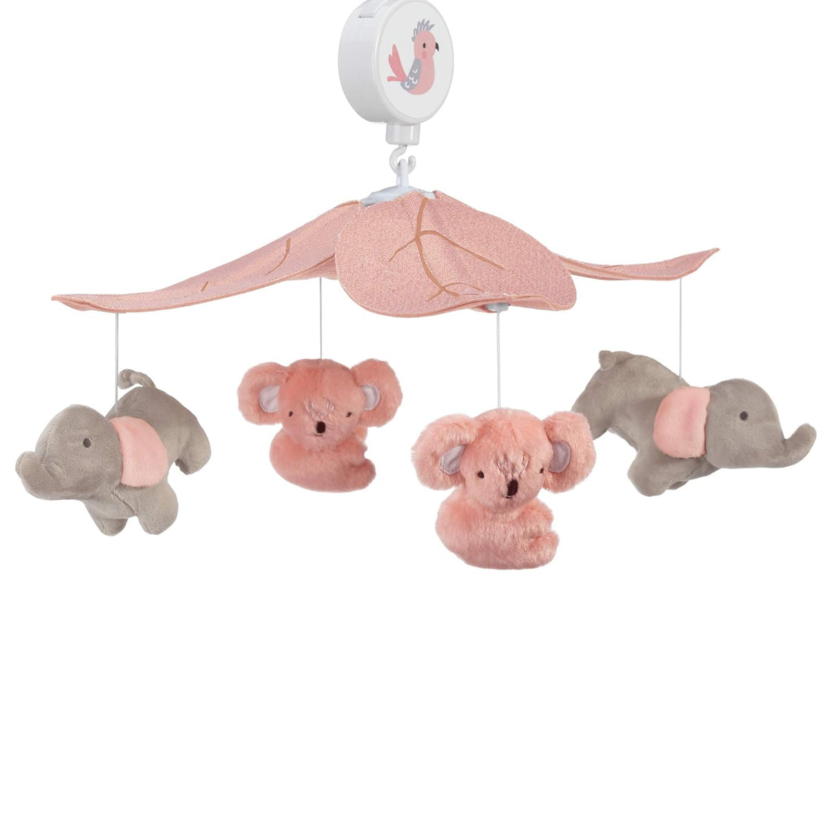 Pink Gray Koala Elephant Musical Baby Crib Mobile L6824