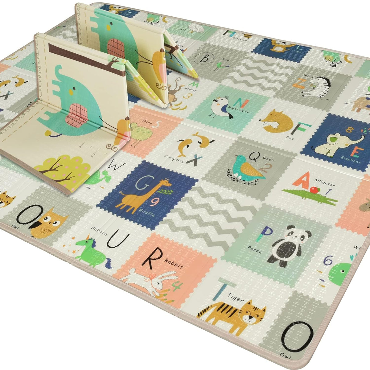 Reversible Extra Large Thick Foam Play Mat with Travel Case, 78x59 E6969