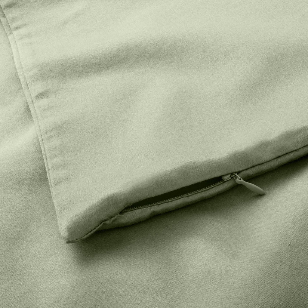 Sage Green Supima Washed Sateen Duvet & Sham Set D20483