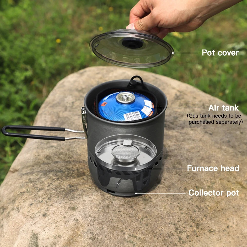 Camping Stove Pot with Windproof Gas Stove Head M36748