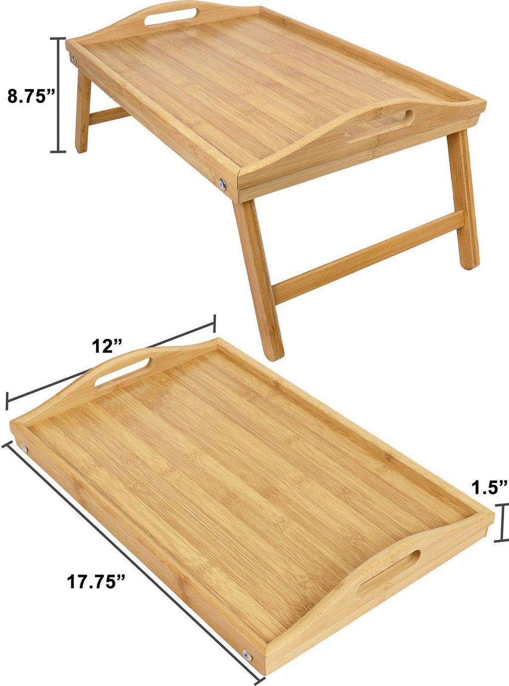 Bamboo Breakfast Tray Folding Legs with Handles D14130