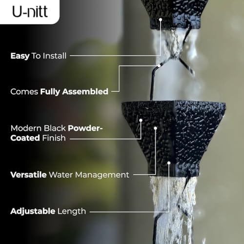 8.5 FT Metal Black Rain Chain with Square Cups A702930