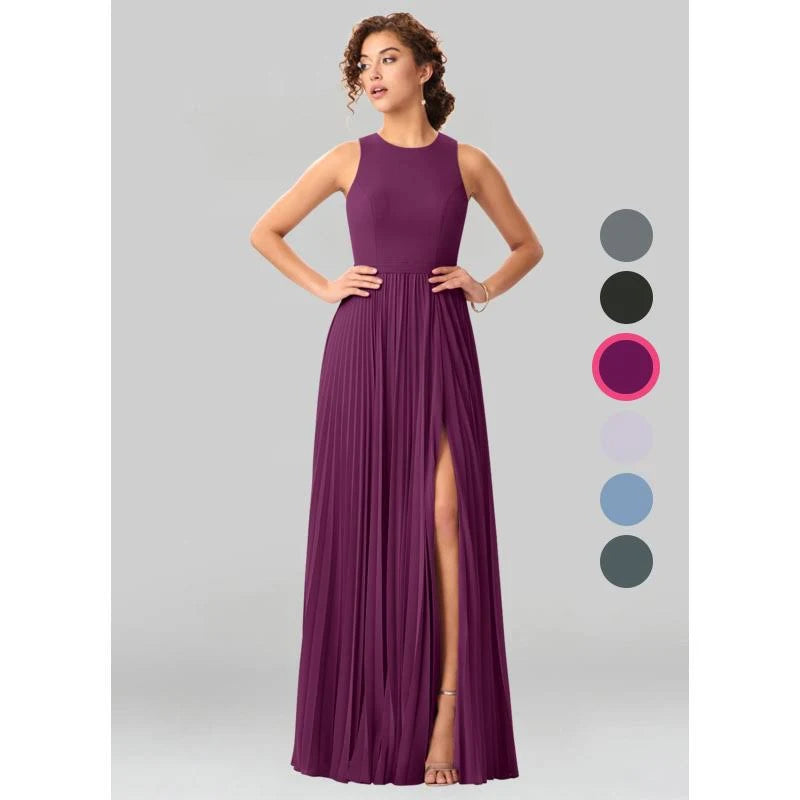 Floor-Length Chiffon Bridesmaid Dresses I381