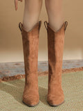 Pointed Toe Thick Heel Stacked Boots A368221