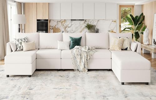Light Grey 8 Seat U Shaped Sectional Sofa with Storage A7862