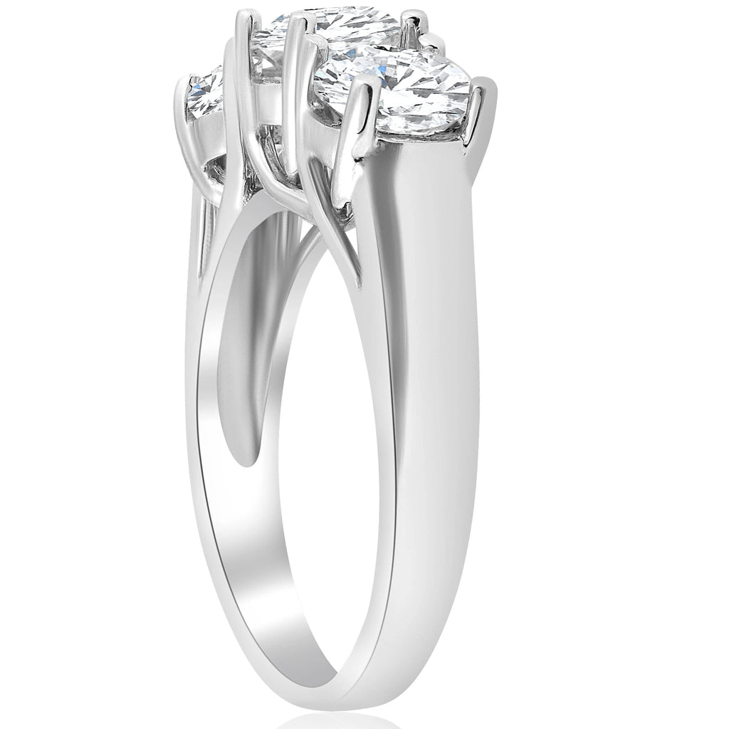 14K White Gold Three Stone Diamond Engagement Ring A83026