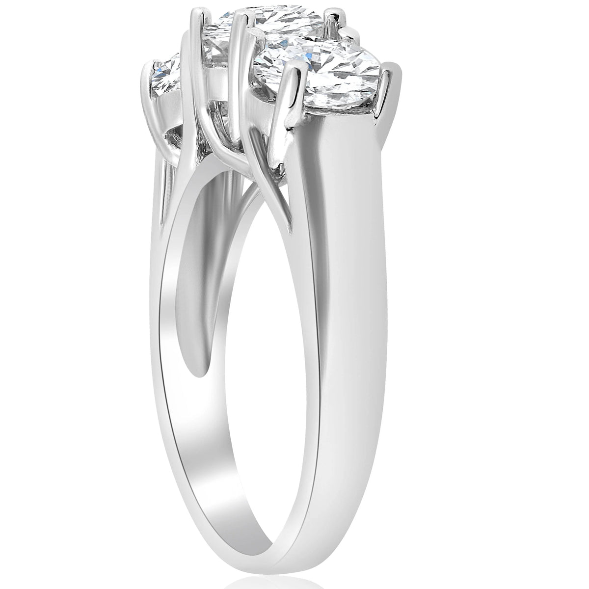 14K White Gold Three Stone Diamond Engagement Ring A83026