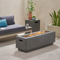 Rectangular Concrete Fire Pit with Tank Holder X4331