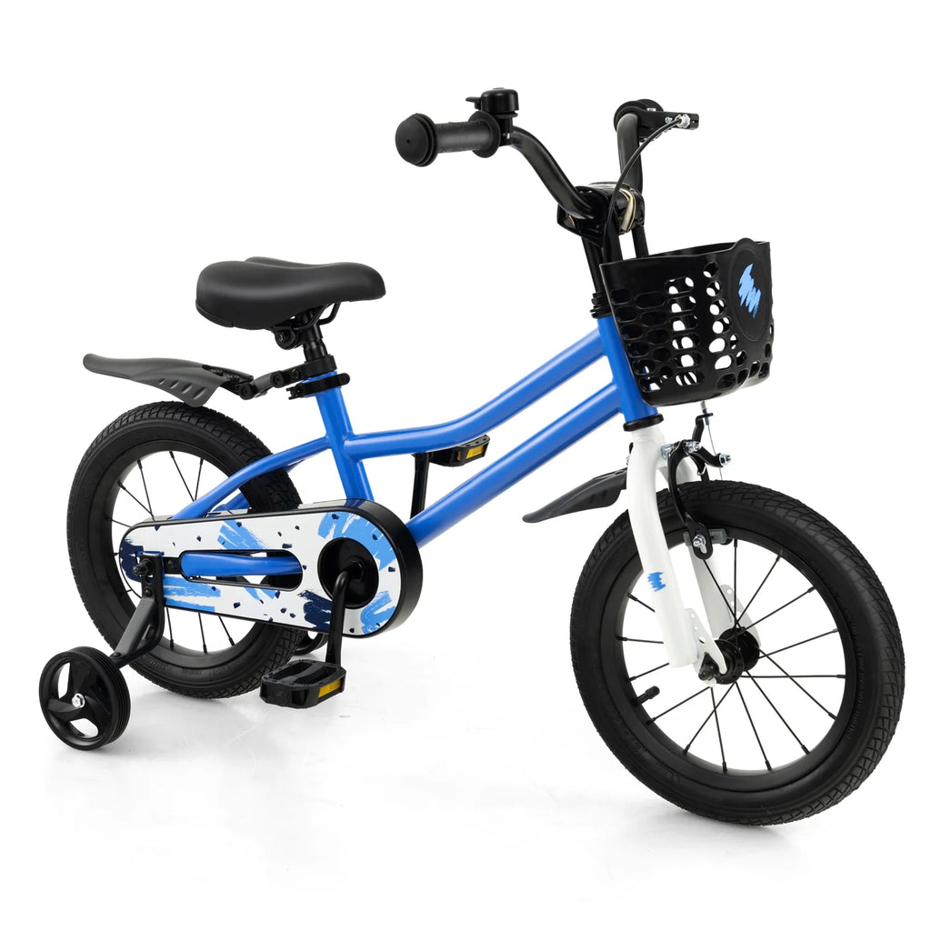 14'' Kid's Bike with Training Wheels & Basket White H19507