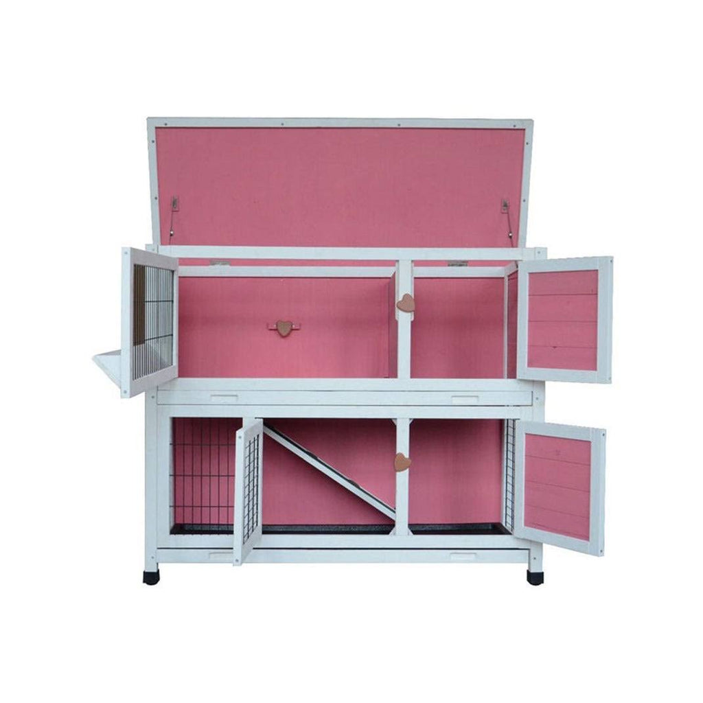 40x22 Wooden Rabbit Hutch Pet Cage Pink K448