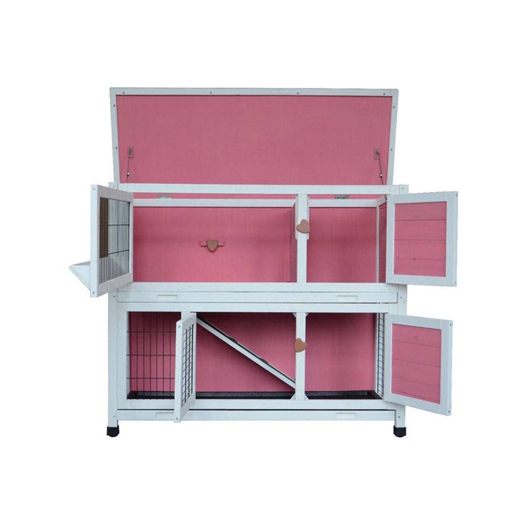 40x22 Wooden Rabbit Hutch Pet Cage Pink K448