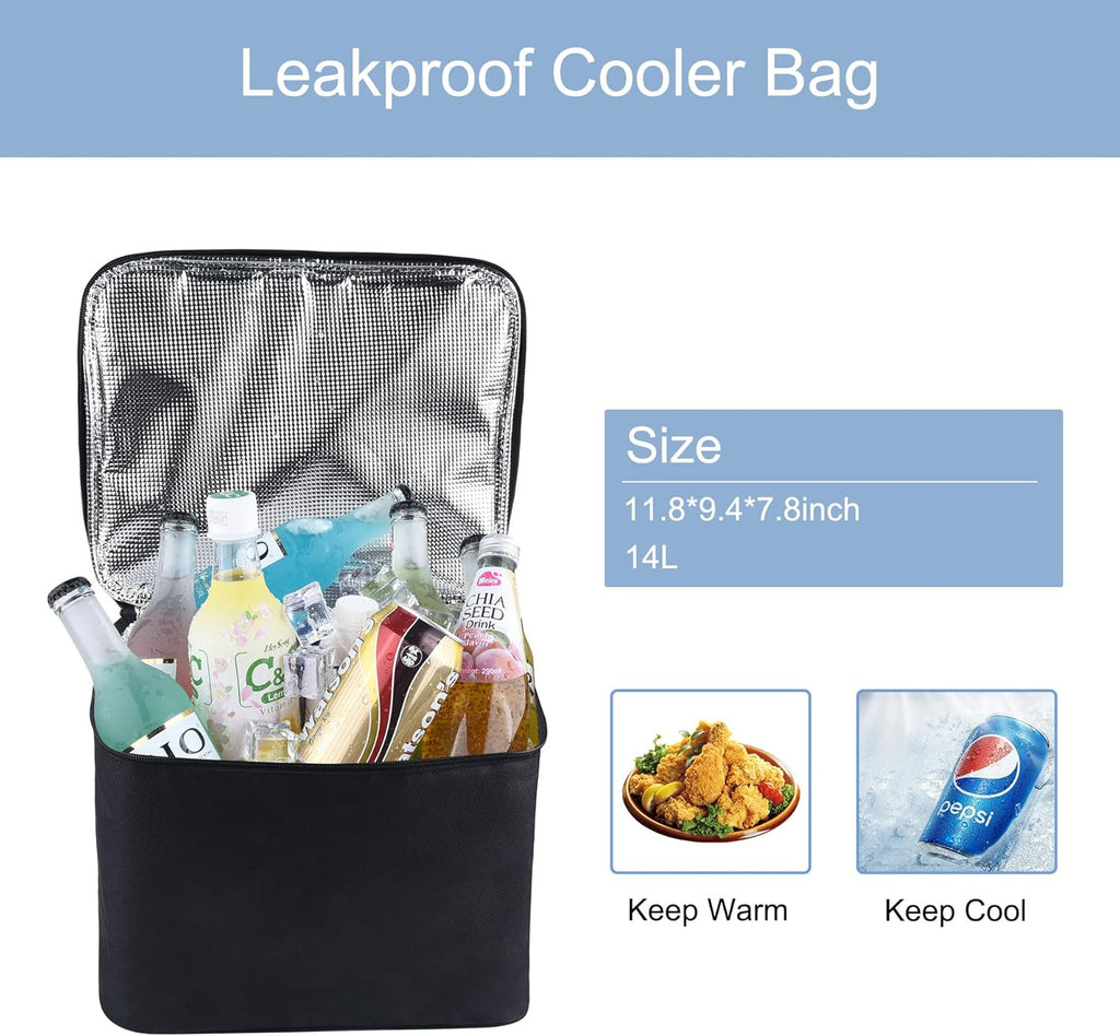 Car Trunk Organizer with Cooler, Collapsible Storage Box, 4 in 1 Multi Compartment, Non-Slip Bottom, 1680D Oxford Y376