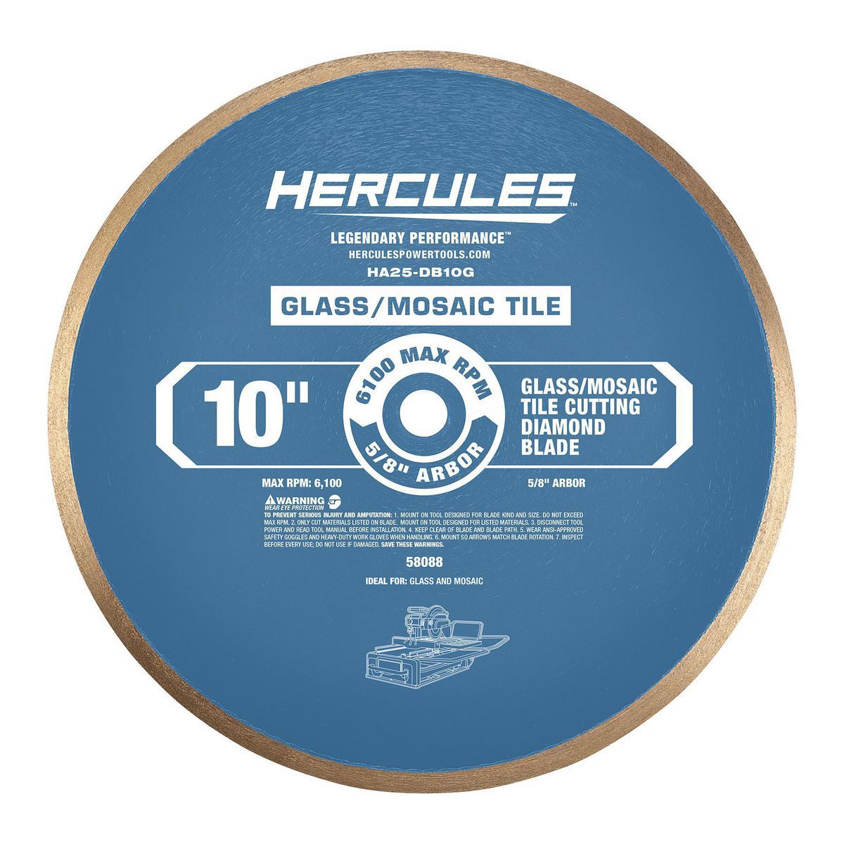 10 in. Glass and Mosaic Tile Diamond Blade H696
