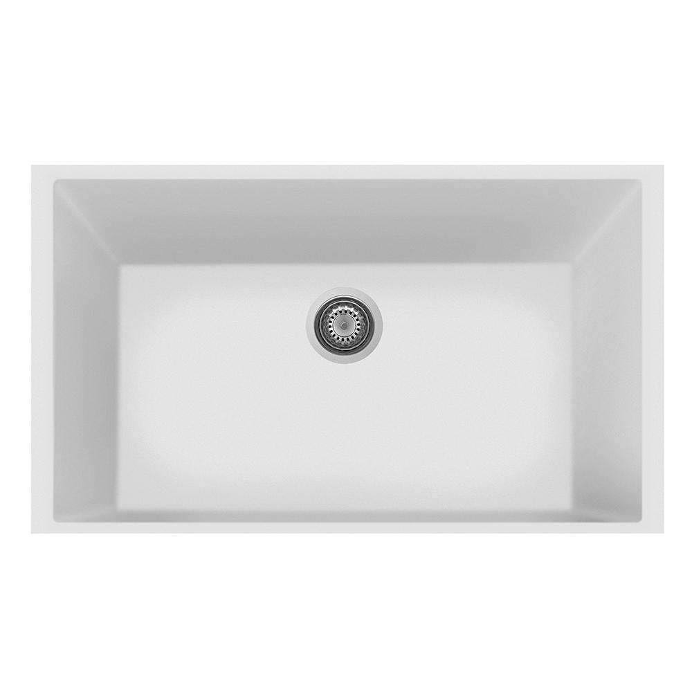 33x22 L x 10x22 W Undermount Kitchen Sink Milk White Y448793