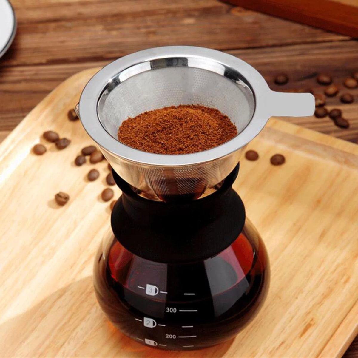 Glass Coffee Pot Coffee Brewer with Stainless Steel Filter, 14 Ounce Z666