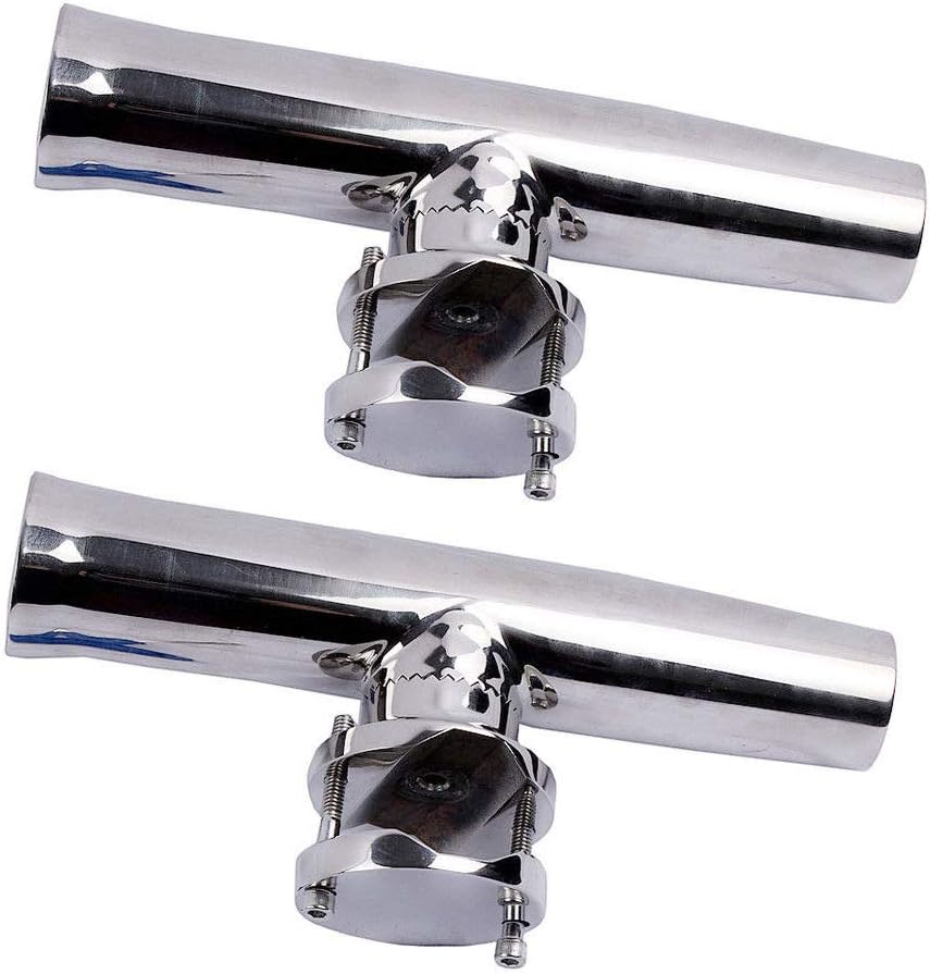 2Pcs 316 Stainless Steel Fishing Rod Holder Clamp-on 1-1/4 to 2 Rails A9423