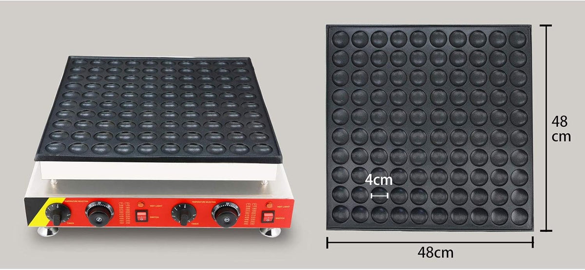 110V Commercial Muffin Machine, 100 Hole Nonstick Stainless Steel Pancake Maker M4518