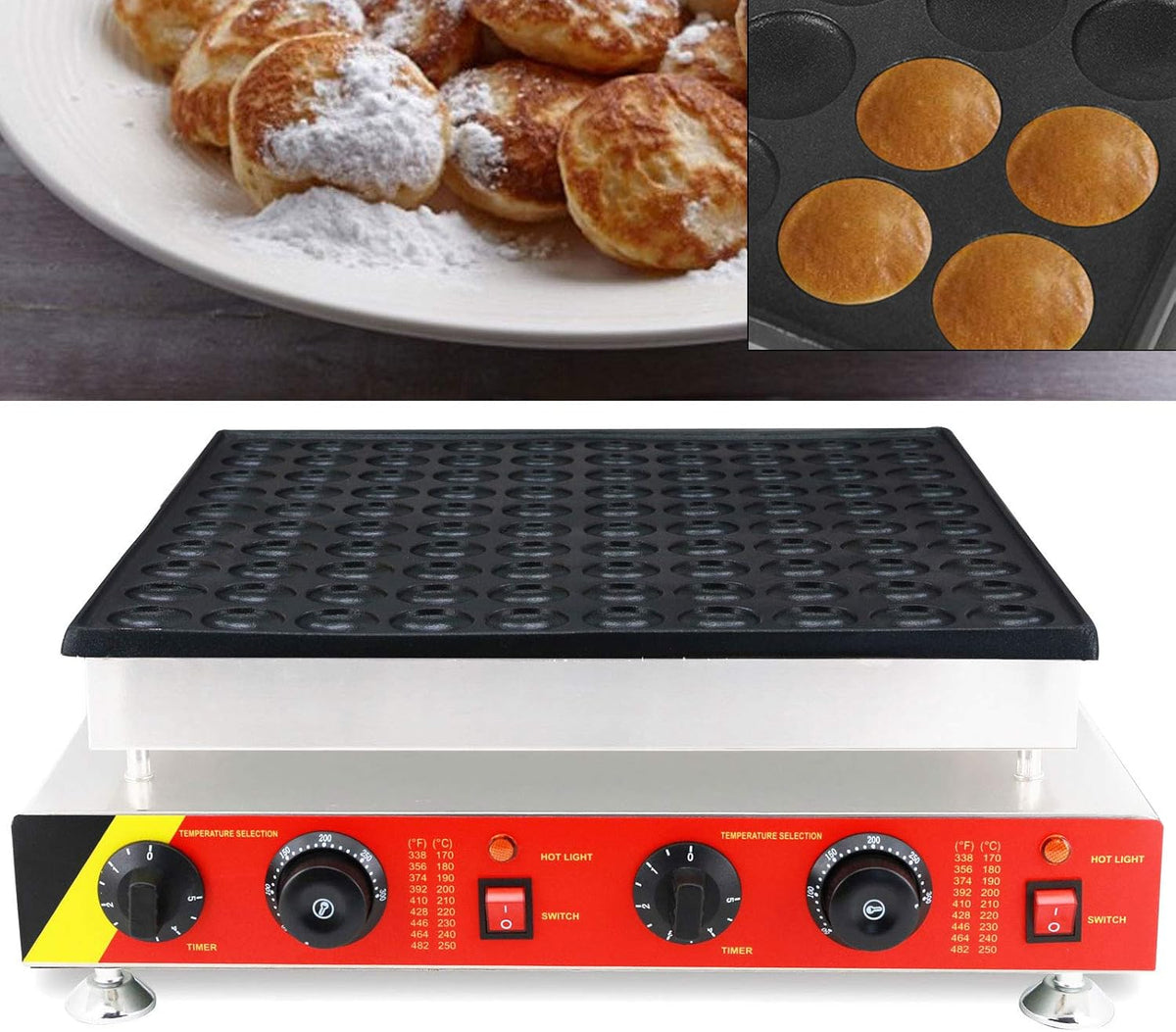 110V Commercial Muffin Machine, 100 Hole Nonstick Stainless Steel Pancake Maker M4518