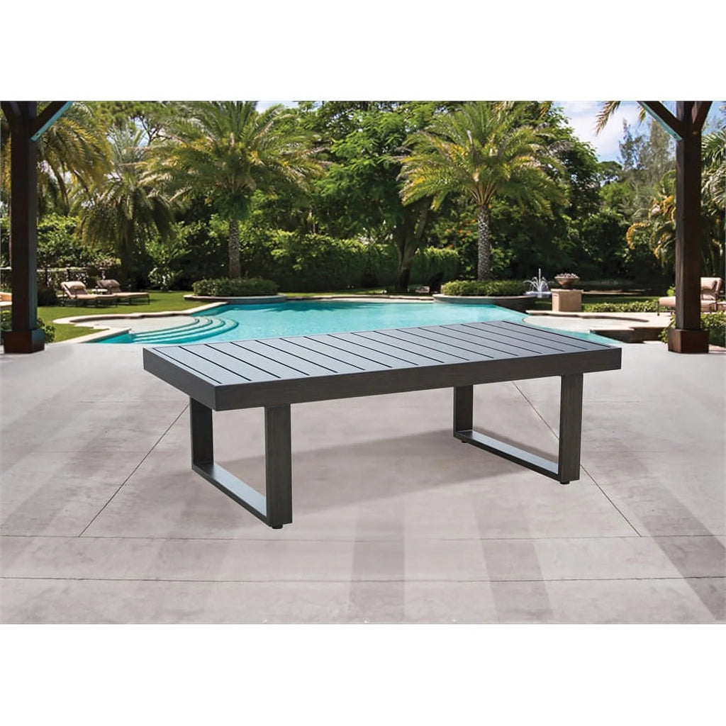 Brown Aluminum Patio Cocktail Table R723