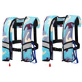 2 Pack Automatic Inflatable Life Jacket with Whistle F9756