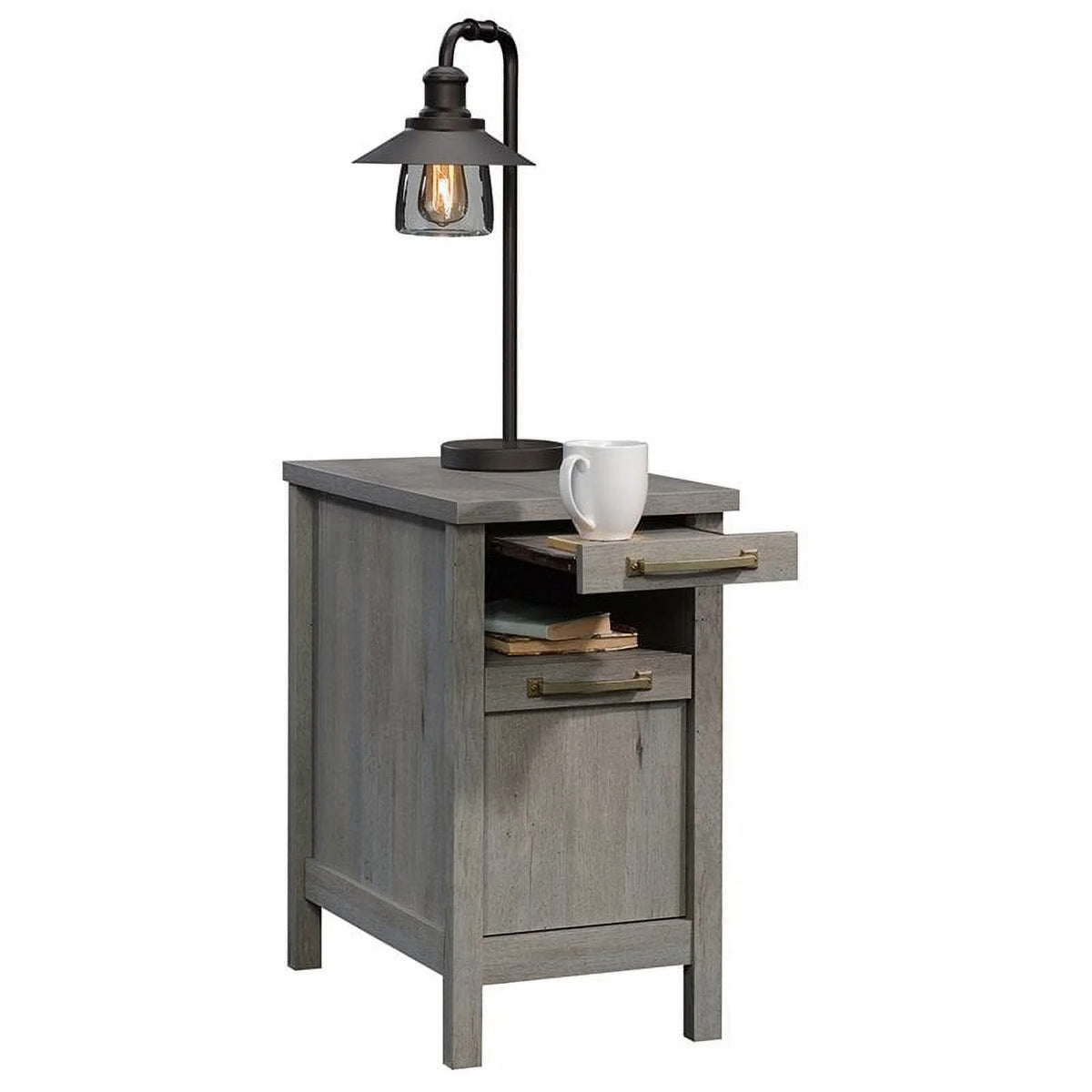1-Drawer Coastal Engineered Wood End Table in Oak H277