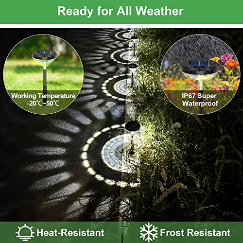 Solar Pathway Lights 8 Pack Warm White Cool White LED Outdoor IP67 Waterproof Path Lights P799560