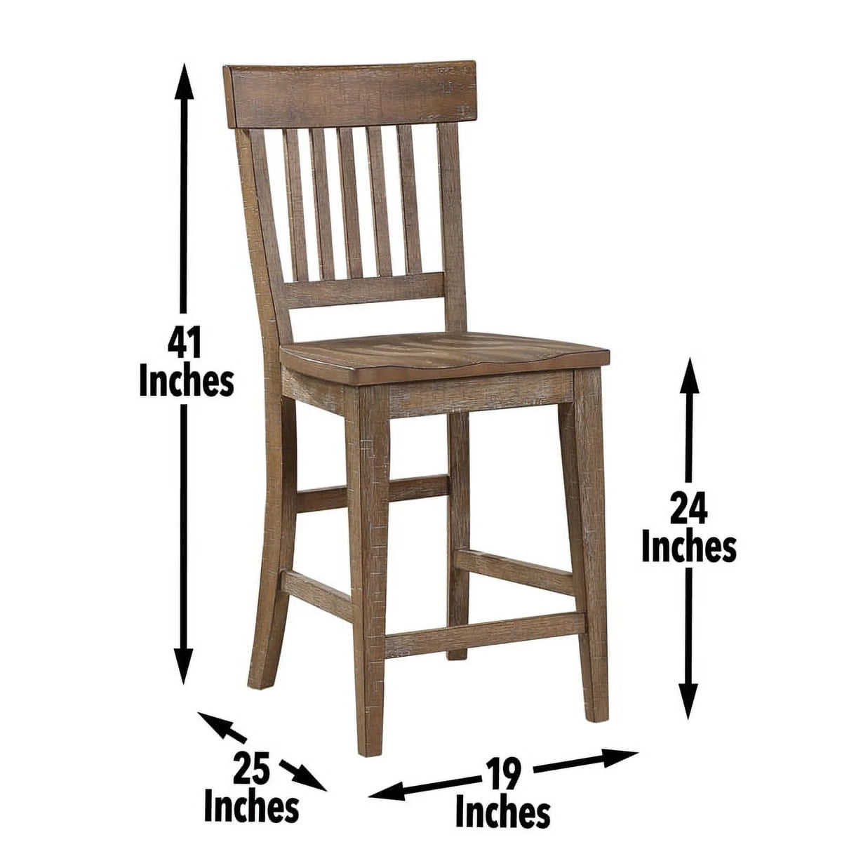 Light Brown Distressed Wood 7-Piece Counter Height Dining Set P156680