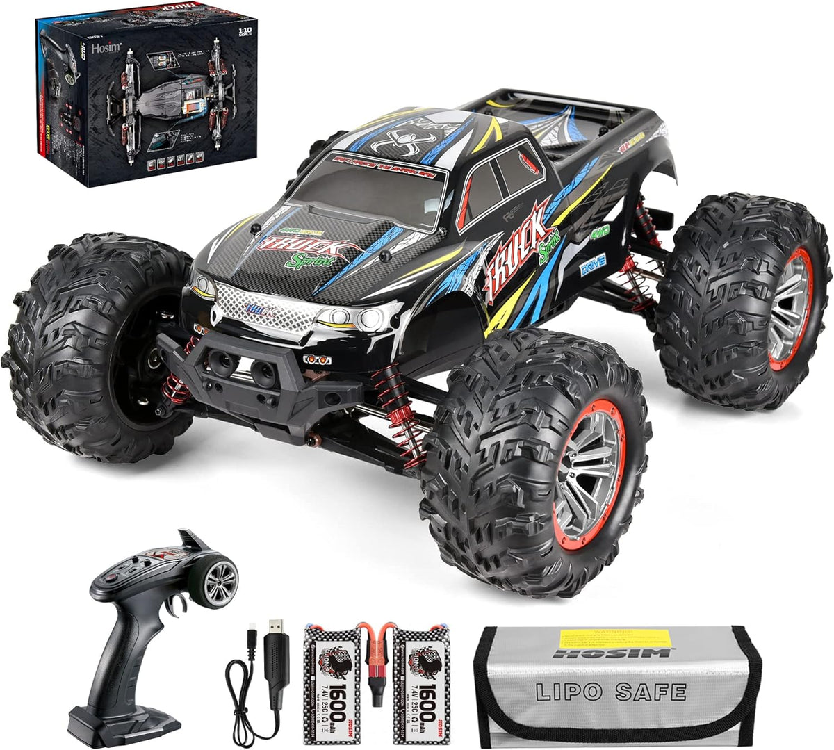 Black 1:10 Scale Radio Control Monster Truck H619787