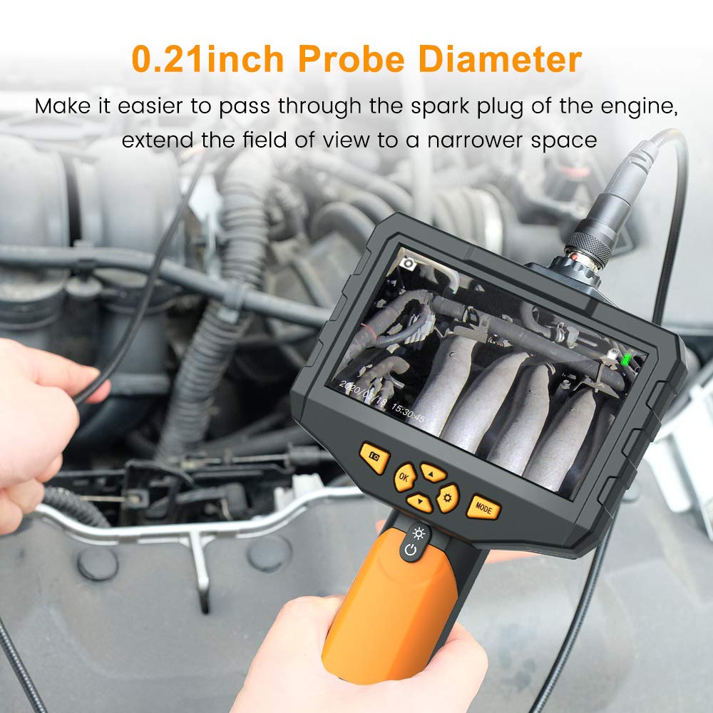 5.5mm Endoscope Camera with Light, Flexible Probe, Waterproof (3m/9.8ft) T898
