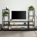 Slate Grey / Black Metal 3-Piece Entertainment Wall D4395