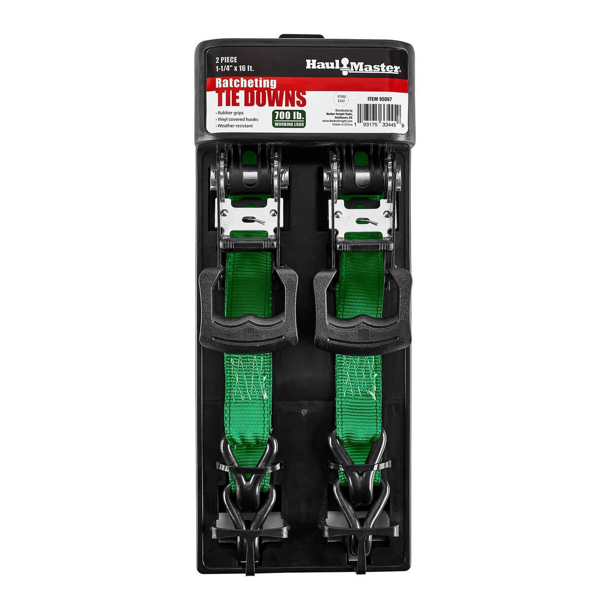 700 lb. Capacity 1-1/4 in. x 16 ft. Ratcheting Tie-Downs, 2-Pack Z5584