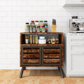 Rustic Brown Storage Sideboard Buffet Table Z75981
