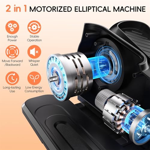 Under Desk Elliptical Machine, Quiet Portable Electric Seated Pedal Exerciser with Remote Control & 12 Adjustable Speeds K5853