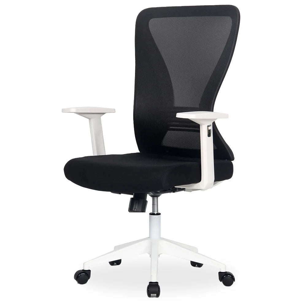 White Black Mid-Back Office Task Chair N361