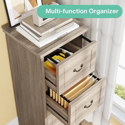 Walnut 4-Drawer Vertical File Cabinet F13895