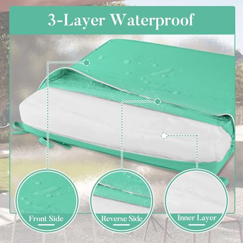 Waterproof Outdoor Chair Cushions Set of 4 Navy Blue D37289