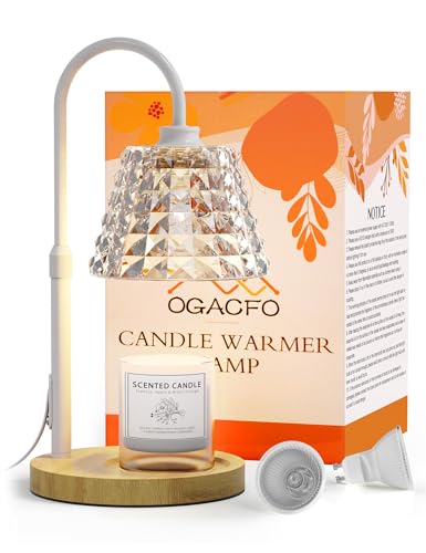 Candle Warmer Lamp with Timer, Adjustable Height, 2 Bulbs, 4 Levels Dimmable Y74910