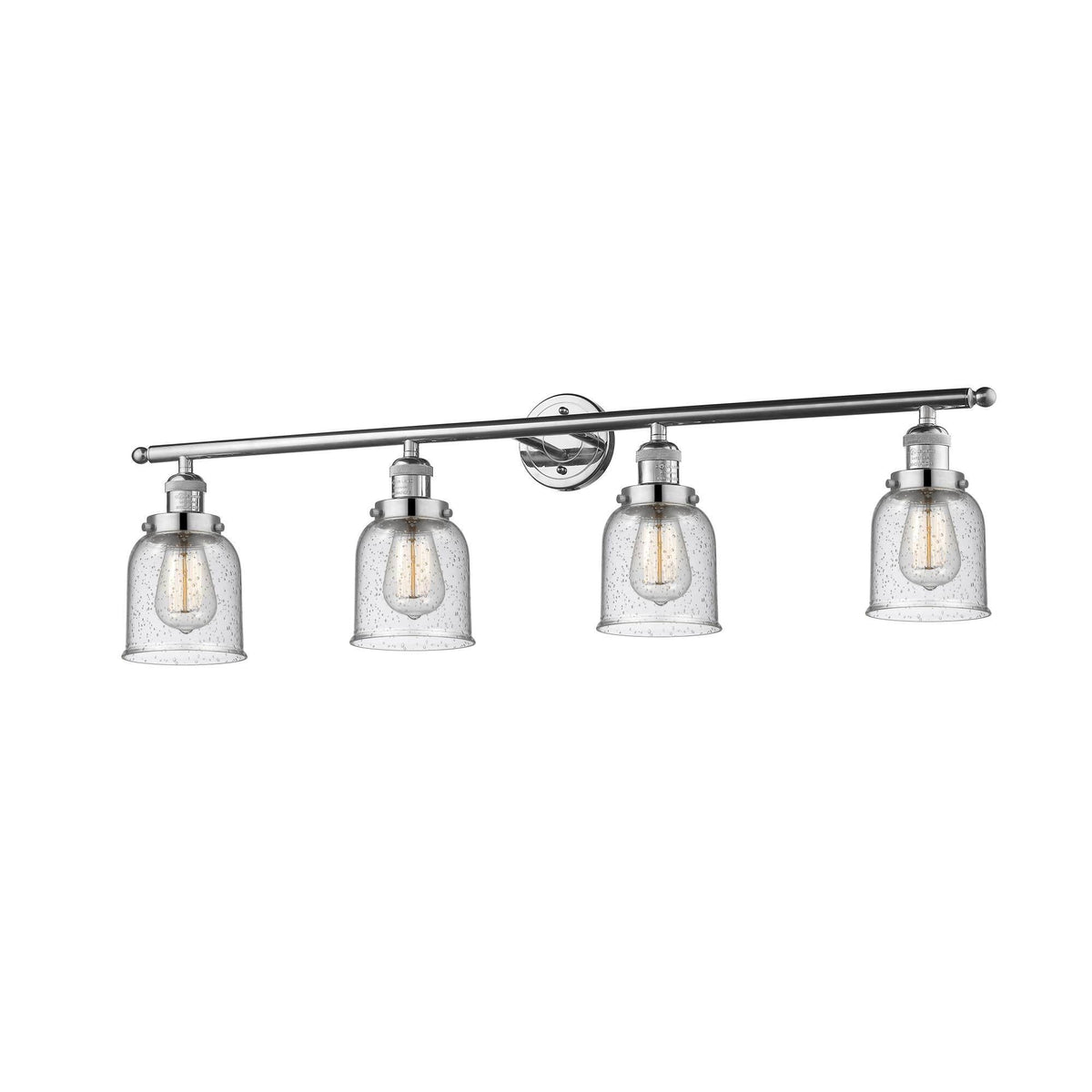4 Light Small Bell 42 inch Adjustable Bathroom Fixture in Polished Nickel F7912