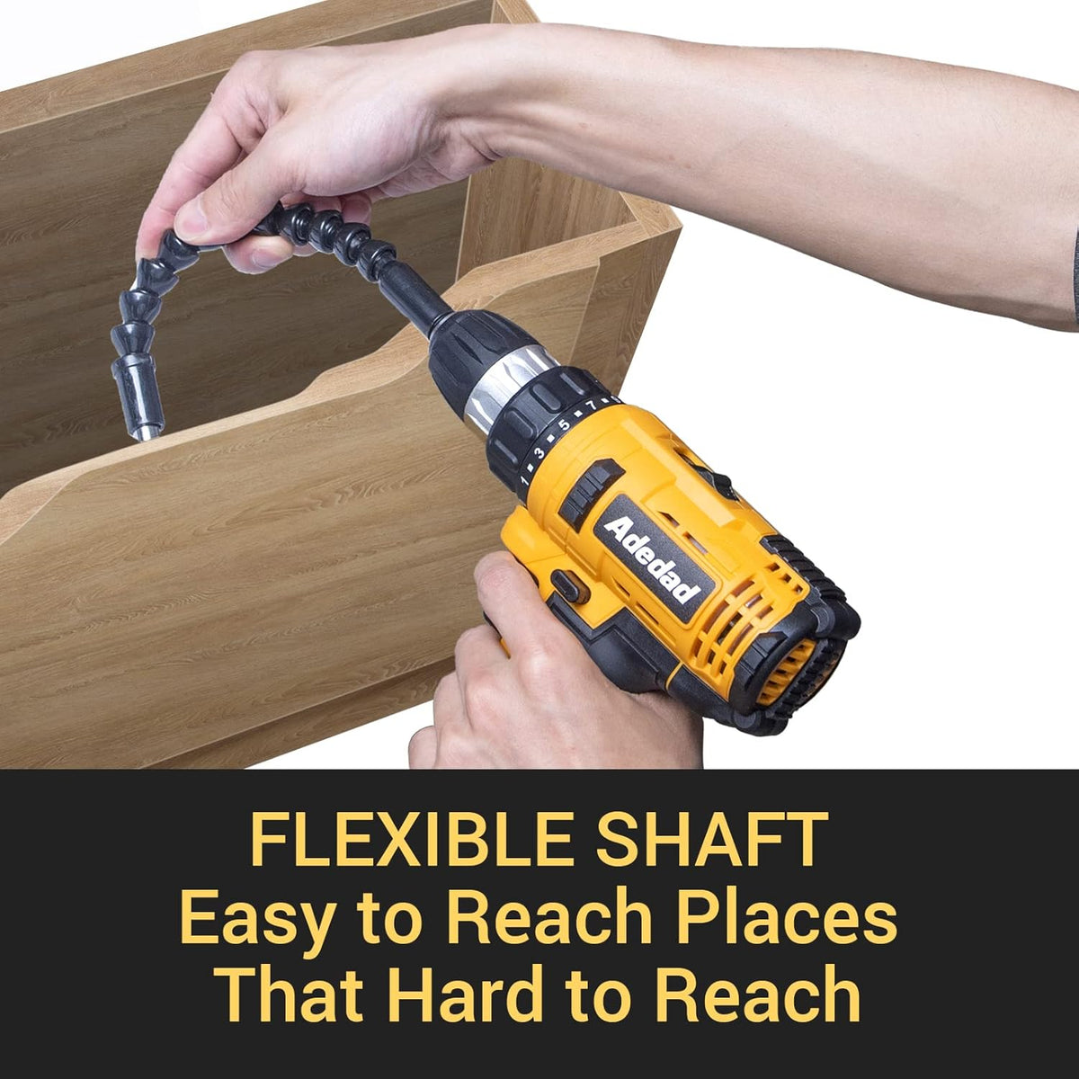 12V Cordless Brushless Ratchet Wrench & Drill, 3/8" 40Ft-lbs Torque 400 RPM, 21+1 Metal Drill, 2 Batteries Power Tool Set S495