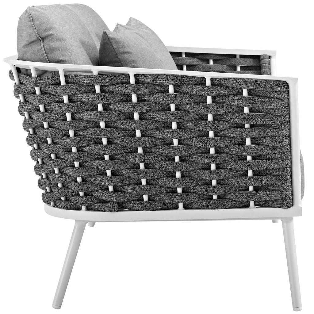 White Gray 6 Piece Outdoor Aluminum Sectional Sofa Set Q4297