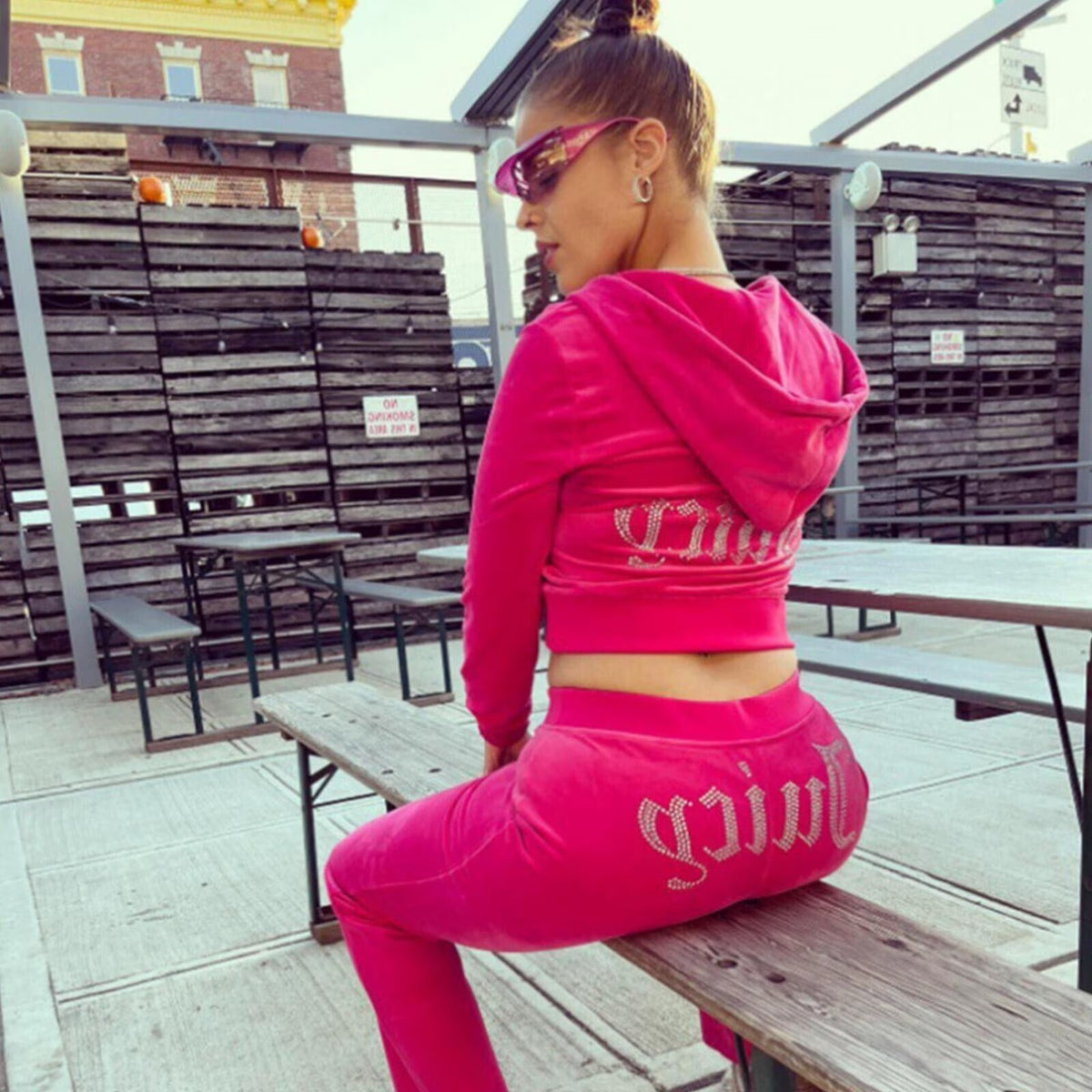 Velour Velvet Hoodie Jogging Set N772