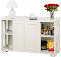Antique White Kitchen Buffet Cabinet with Sliding Door N399