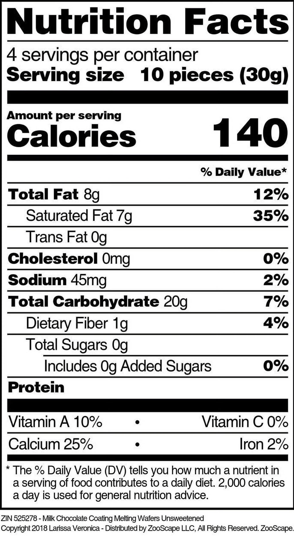 Unsweetened Milk Chocolate Melting Wafers 4 oz 3-Pack Z6971