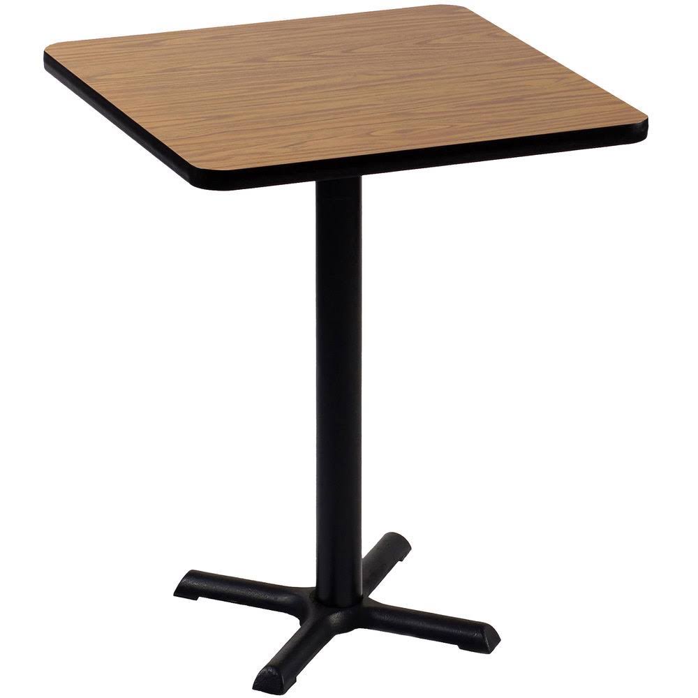 Square Breakroom Pedestal Table Medium Oak P542