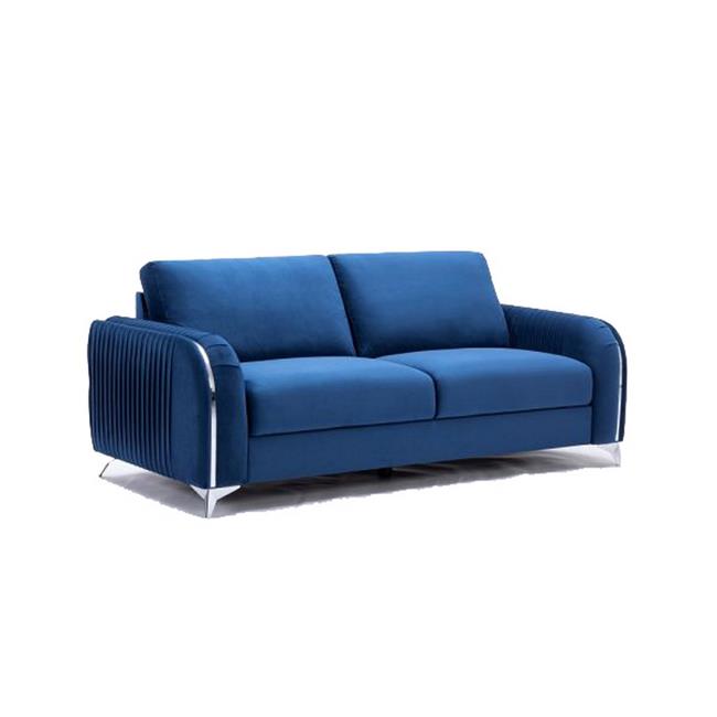 Blue Velvet Solid Pine Wood Sofa W699641