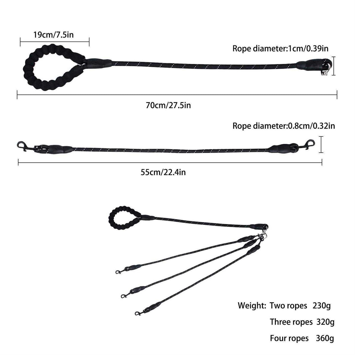 No Tangle Nylon Dog Leash D341