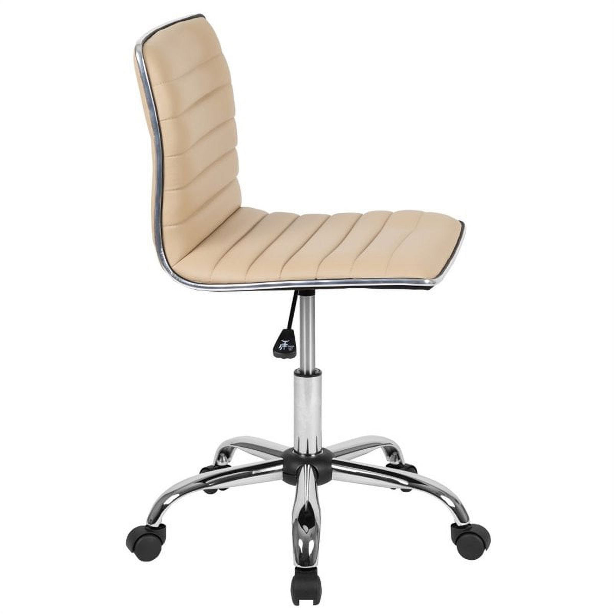 Tan Vinyl Low Back Swivel Office Chair S70065