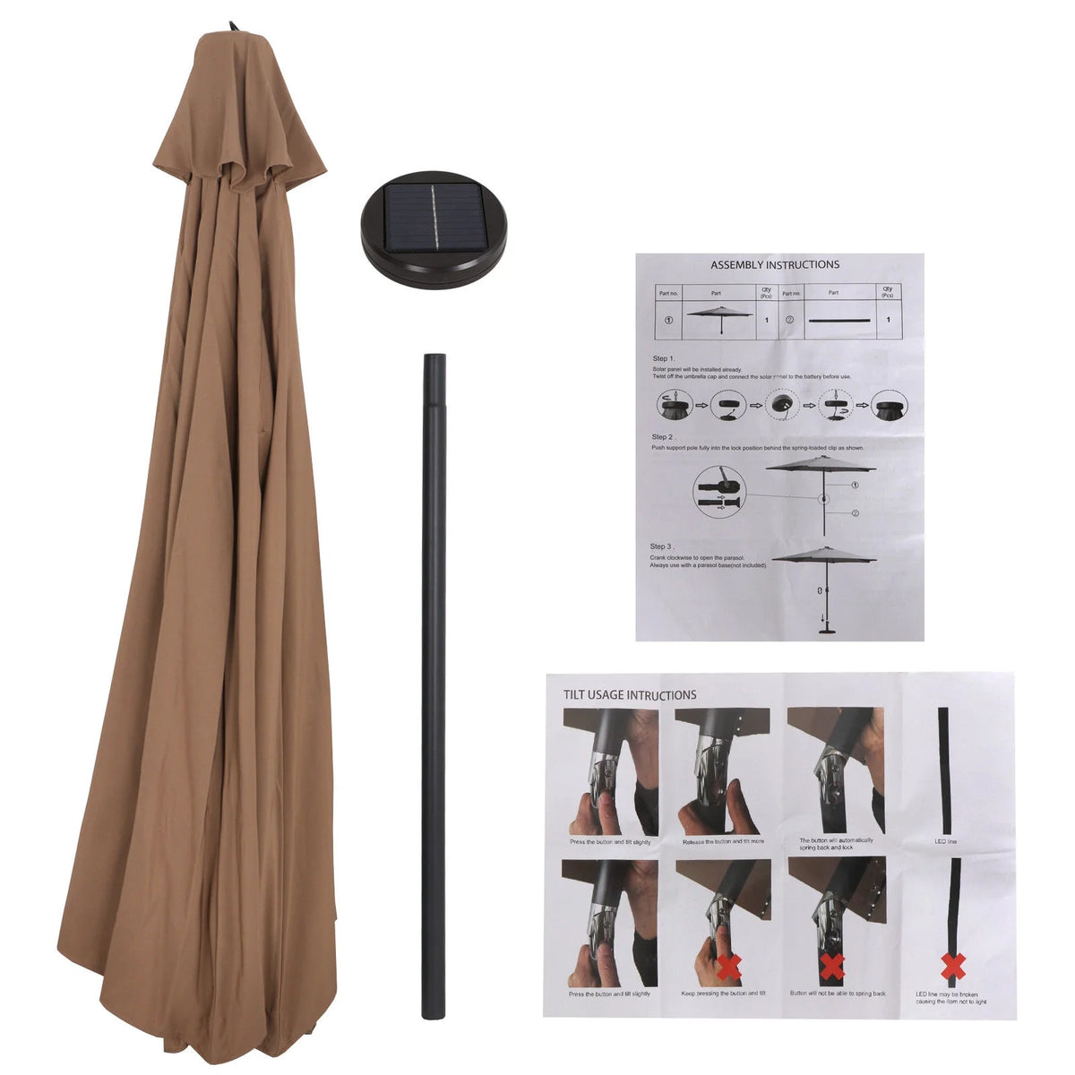 10 ft Patio Umbrella with Crank Lift System H137073